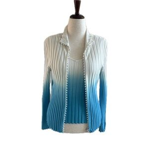 Belldini Gradient Blue and White Tank &Cardigan size L